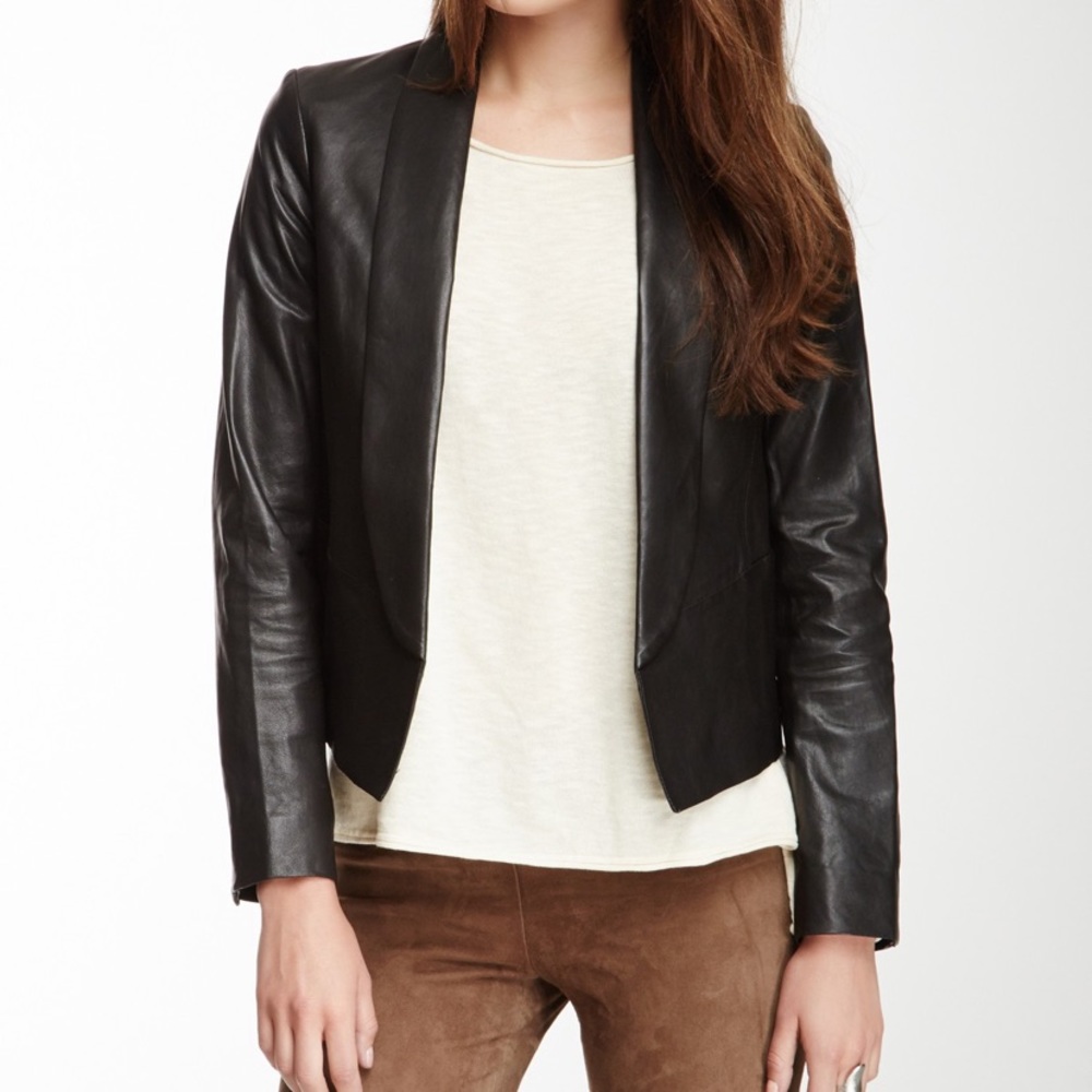 VINCE Black Leather Jacket